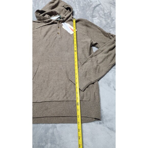 Hawker Rye Men's Medium Beige Cotton Nylon Pullover Button Up Hoodie NWT - Picture 7 of 8